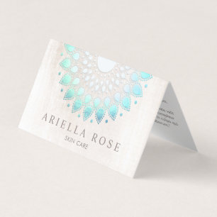 Turquoise Lotus Flower Mandala  Instructions  Business Card