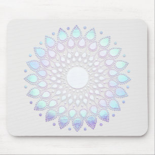 Turquoise Lotus Flower Mandala Mouse Pad
