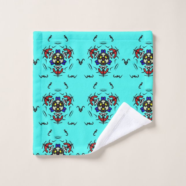 Turquoise Luxury Mandala" Bath Towel Set (Wash Cloth)