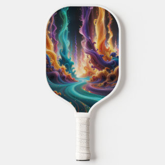 Turquoise Magenta Amber Glow, Ethereal Gradient  Pickleball Paddle