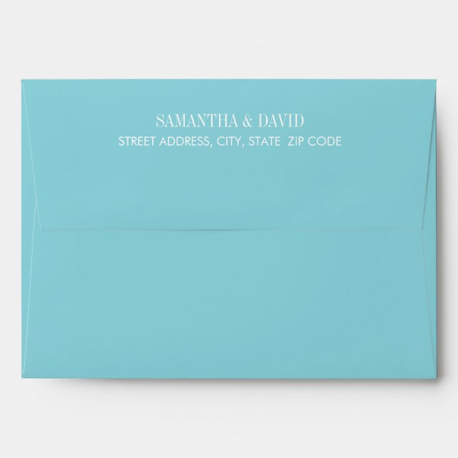 Turquoise magnolia flower Wedding | A7 Envelope (Back (Top Flap))