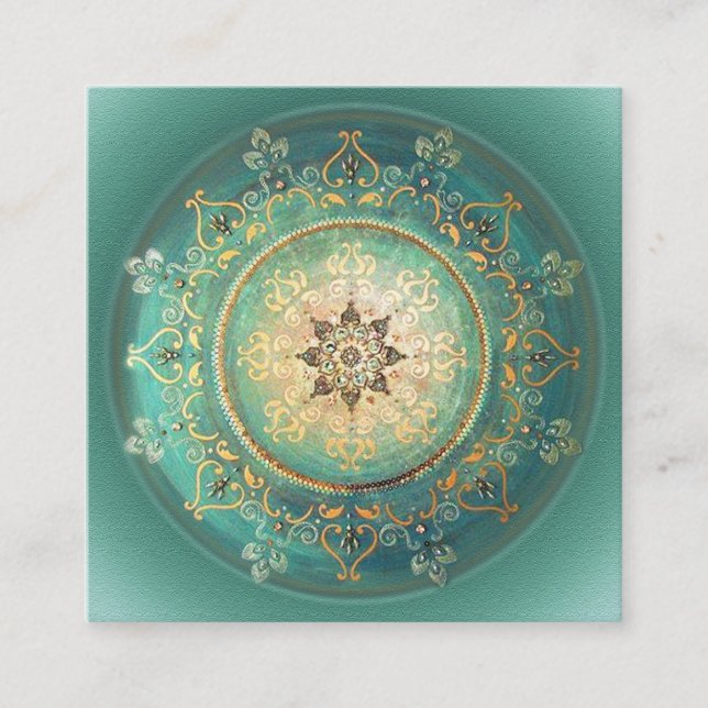 Turquoise Mandala - Enclosure Card, Greeting, Card (Front)