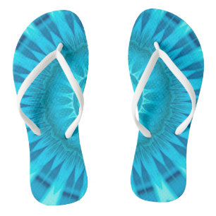 Turquoise Mandala Flip Flops