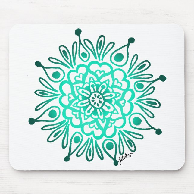 Turquoise Mandala Mousepad (Front)
