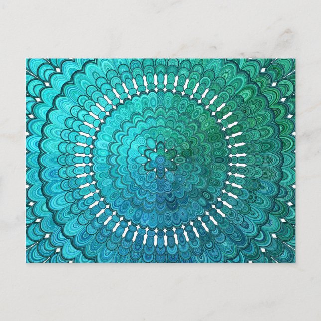 Turquoise Mandala Postcard (Front)