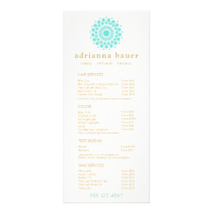 Turquoise Mandala Spa Salon Price List Menu