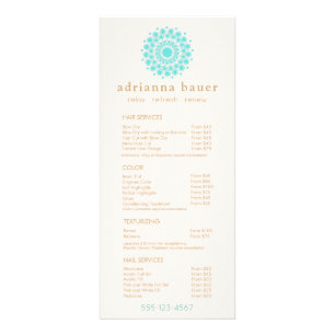 Turquoise Mandala Spa Salon Price List Menu