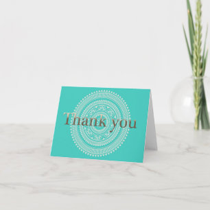 Turquoise mandala thank you card
