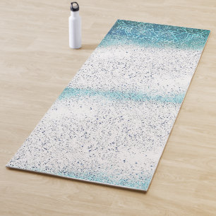 Turquoise mandala yoga mat