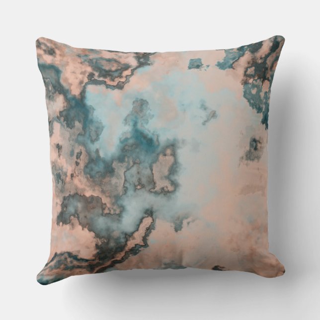 Turquoise Marble abstract Cushion (Back)