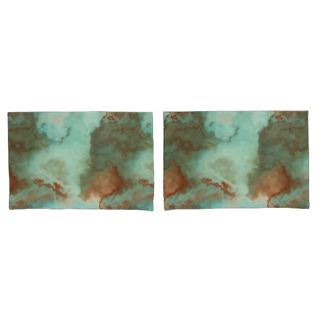 Turquoise  Marble Abstract  Pillowcase (Front-Set)