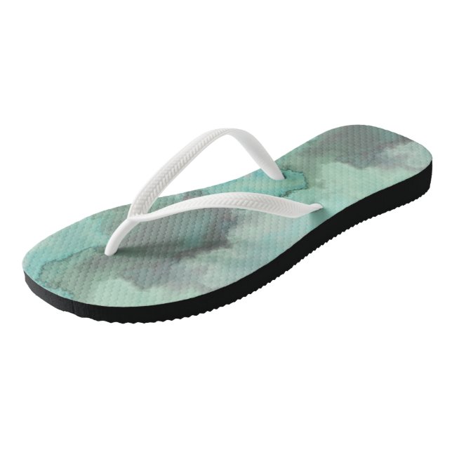 Turquoise Marble Abstract Thongs (Angled)