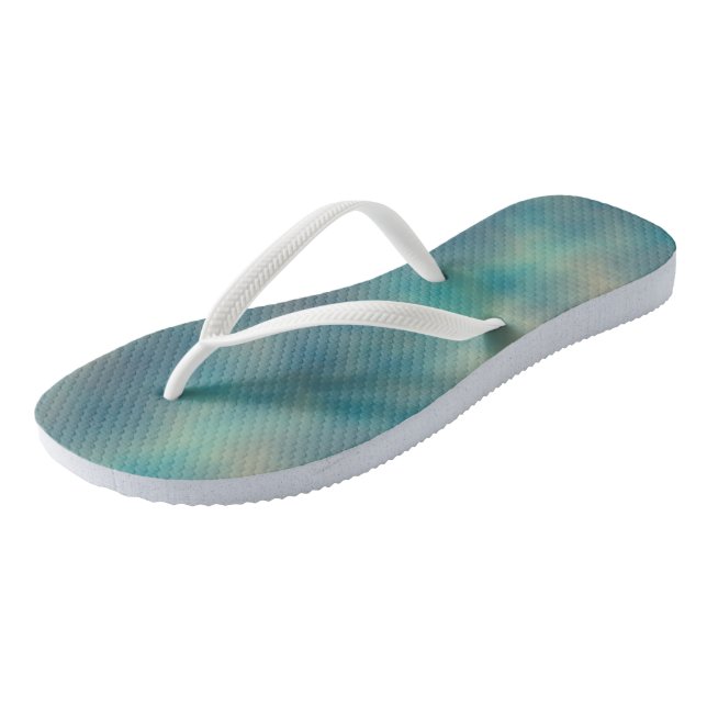 Turquoise Marble Abstract Thongs (Angled)