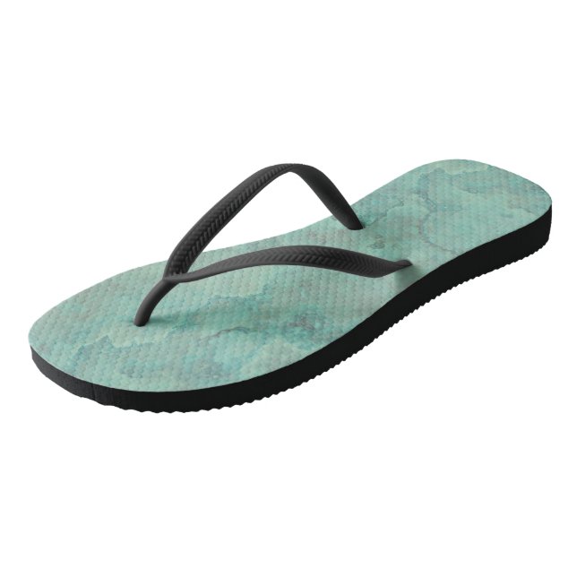 Turquoise Marble Abstract Thongs (Angled)