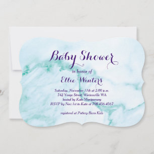 Turquoise Marble Baby Shower Invitation