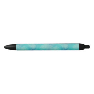 Turquoise marble black ink pen