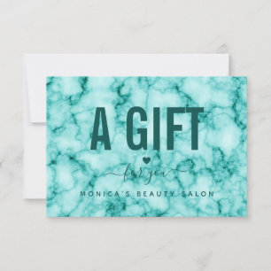Turquoise Marble Elegant Girly Trendy Beauty Salon