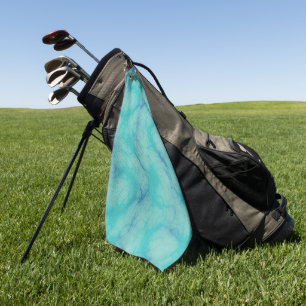 Turquoise marble golf towel