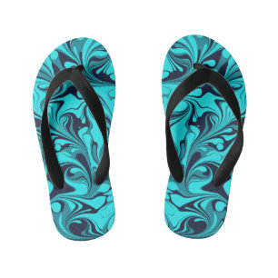Turquoise Marble Kid's Thongs