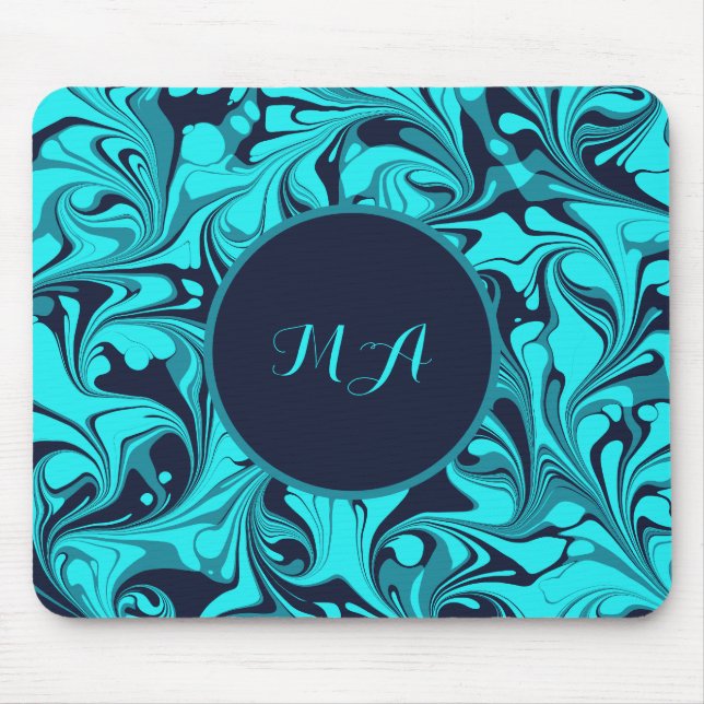 Turquoise Marble Mouse Pad (Front)