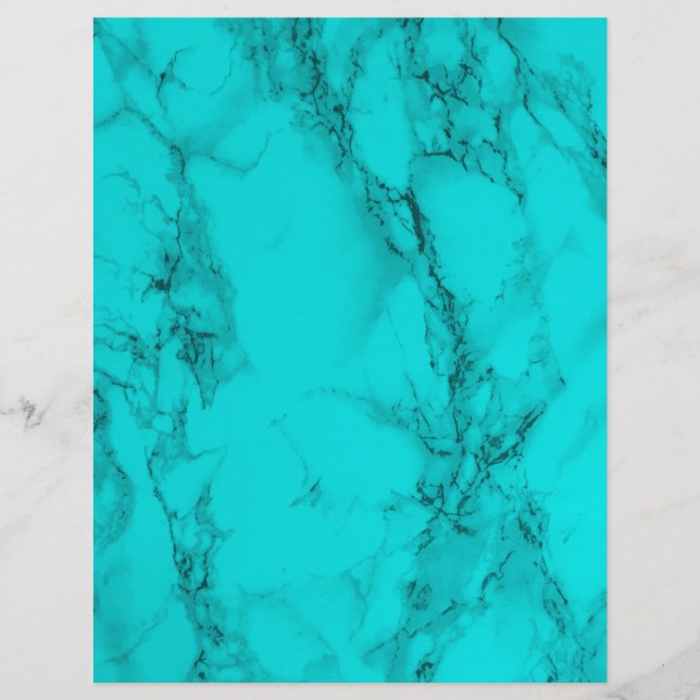 Turquoise Marble Scrapbook Paper (Front)