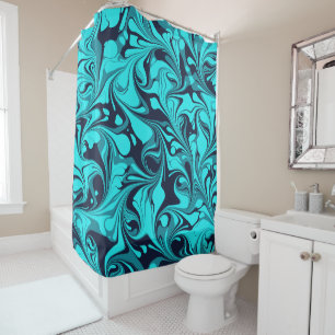 Turquoise Marble Shower Curtain