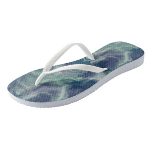 Turquoise Marble Swirl Abstract Thongs