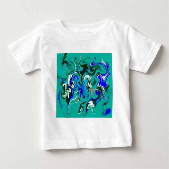 Turquoise marble texture baby T-Shirt (Front)