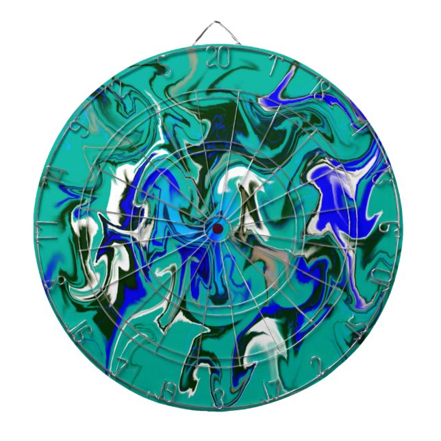 Turquoise marble texture dartboard (Front)
