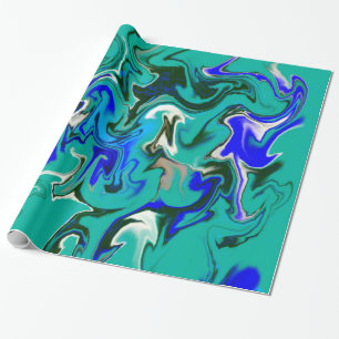 Turquoise marble texture wrapping paper