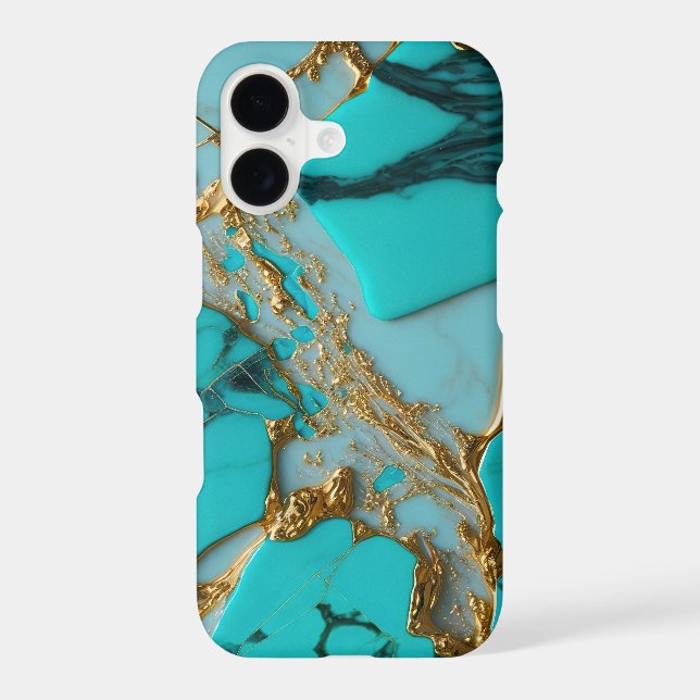 Turquoise Marble with Golden Veins (Back)
