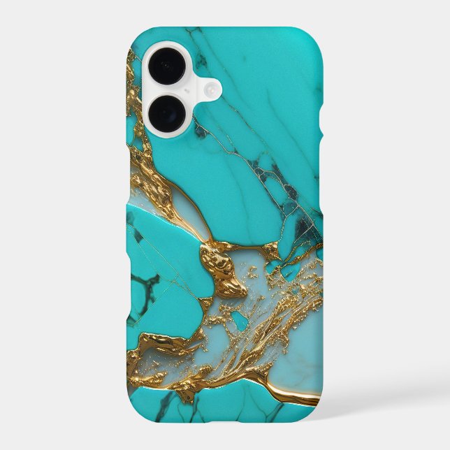 Turquoise Marble with Golden Veins (Back)