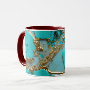 Turquoise Marble with Golden Veins Mug