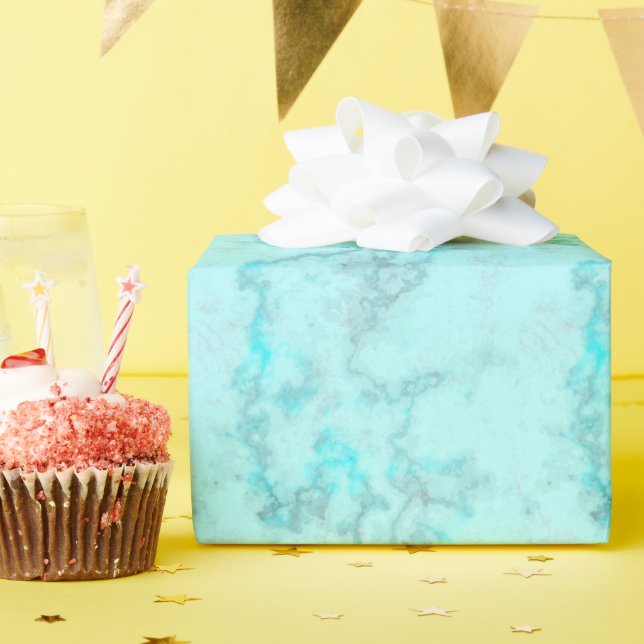 Turquoise marble  wrapping paper (Birthday Party)