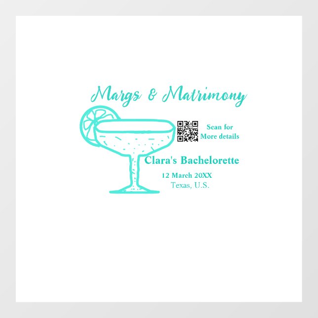 Turquoise Margs & Matrimony Bachelorette party  (Sheet)