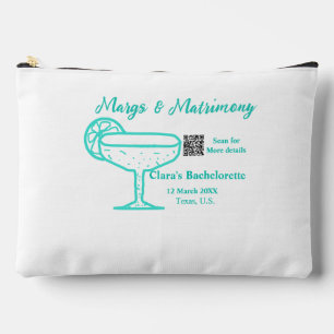 Turquoise Margs & Matrimony Bachelorette party Accessory Pouch