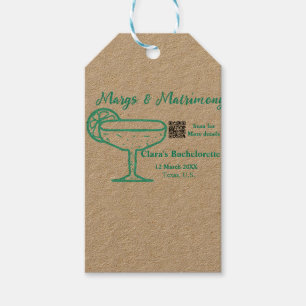 Turquoise Margs & Matrimony Bachelorette party  Gift Tags
