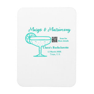 Turquoise Margs & Matrimony Bachelorette party Magnet