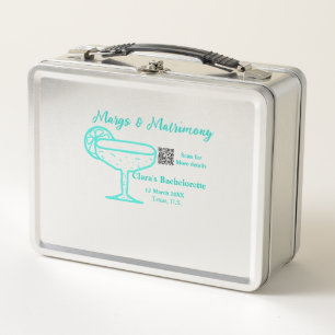 Turquoise Margs & Matrimony Bachelorette party Metal Lunch Box
