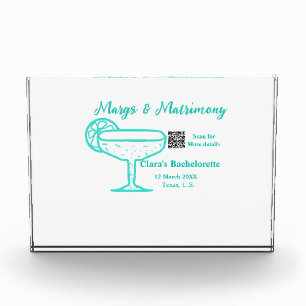 Turquoise Margs & Matrimony Bachelorette party Photo Block