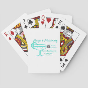 Turquoise Margs & Matrimony Bachelorette party Playing Cards