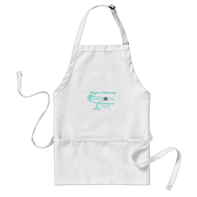 Turquoise Margs & Matrimony Bachelorette party  Standard Apron (Front)