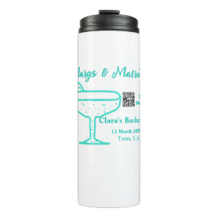 Turquoise Margs & Matrimony Bachelorette party  Thermal Tumbler