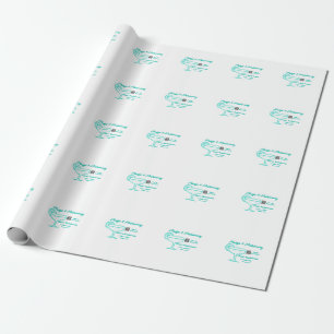 Turquoise Margs & Matrimony Bachelorette party Wrapping Paper
