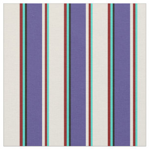 Turquoise, Maroon, Beige, Dark Slate Blue & Black Fabric