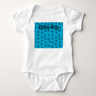 Turquoise Mazes Baby Bodysuit