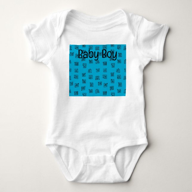 Turquoise Mazes  Baby Bodysuit (Front)