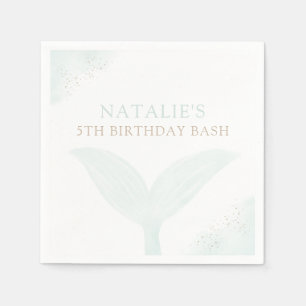 Turquoise Mermaid Girl Birthday Party Napkin