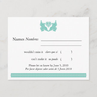 Turquoise Mexican Style Love Birds RSVP