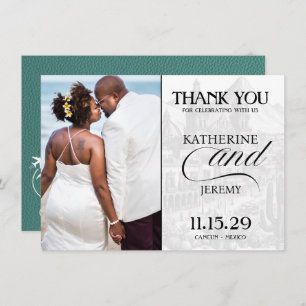 Turquoise Mexico Passport Thank You Card